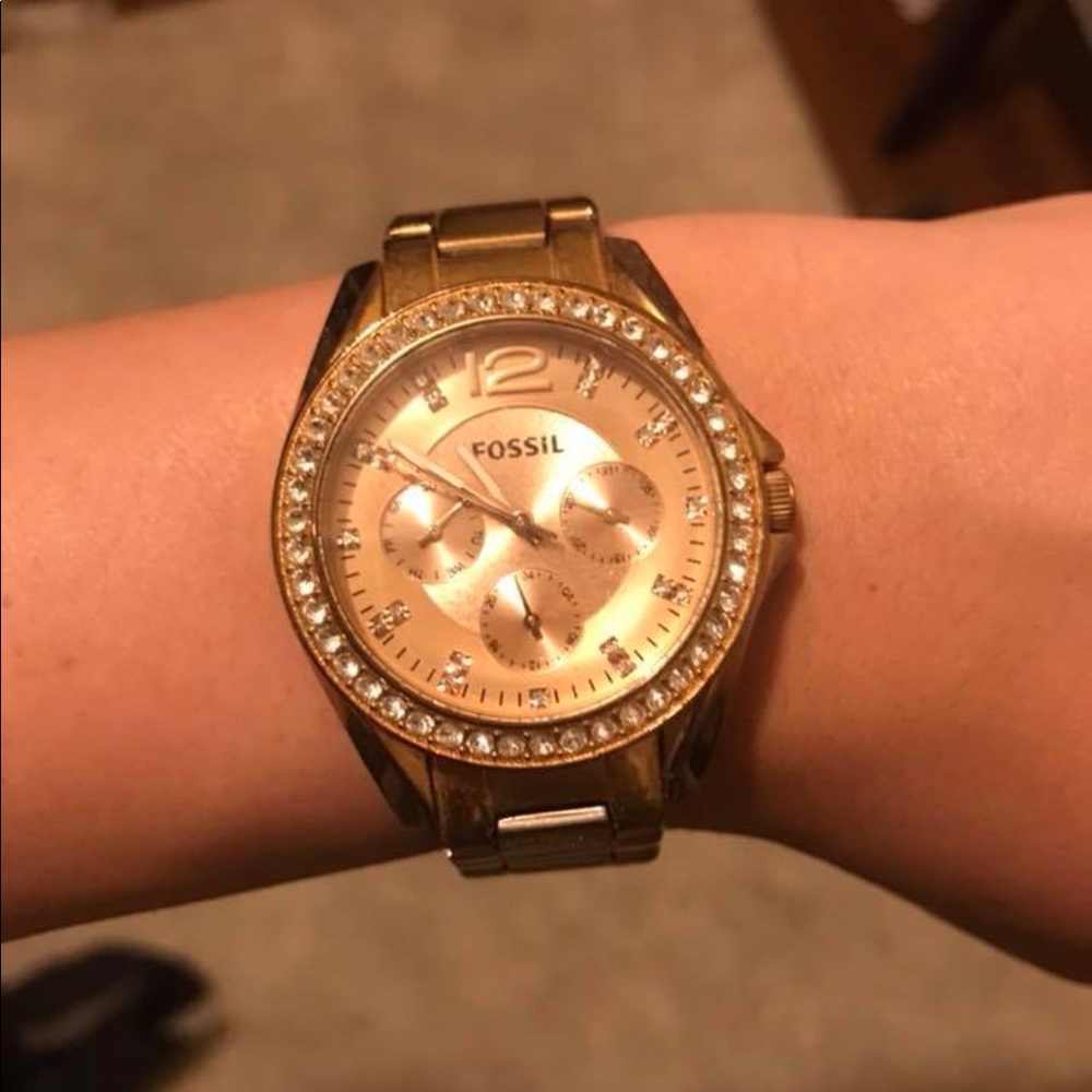 Rose Gold Fossil Watch